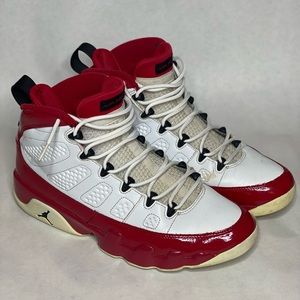 Jordan 9 White/ Gym Red